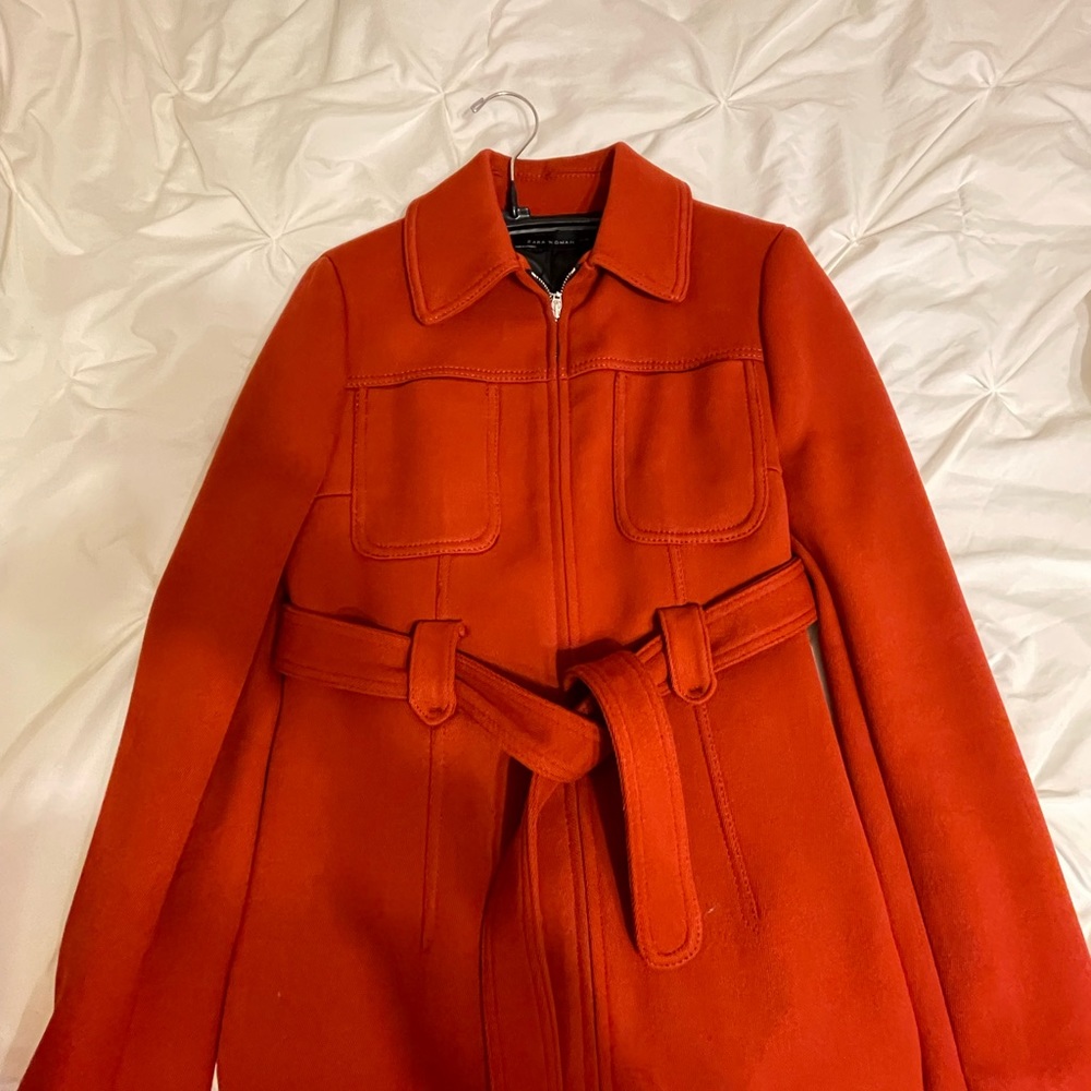 Zara Women Winter Coat - Brick color size M